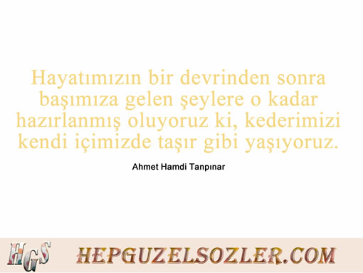Ahmet-Hamdi-Tanpinar-Sozleri - Hayatımızın bir devrinden sonra başımıza gelen şeylere o...